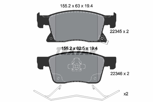 TEXTAR Bremseklodser 2234501 for VAUXHALL