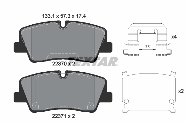 TEXTAR Bremseklodser 2237001 for HYUNDAI
