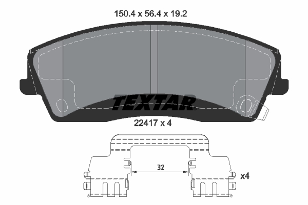 TEXTAR Bremseklodser 2241701 for DODGE CHRYSLER