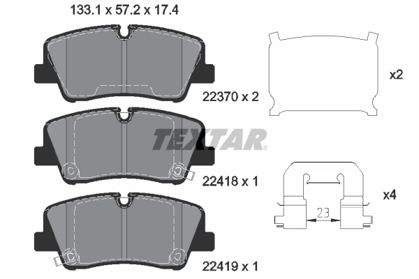 TEXTAR Bremseklodser 2241801 for HYUNDAI