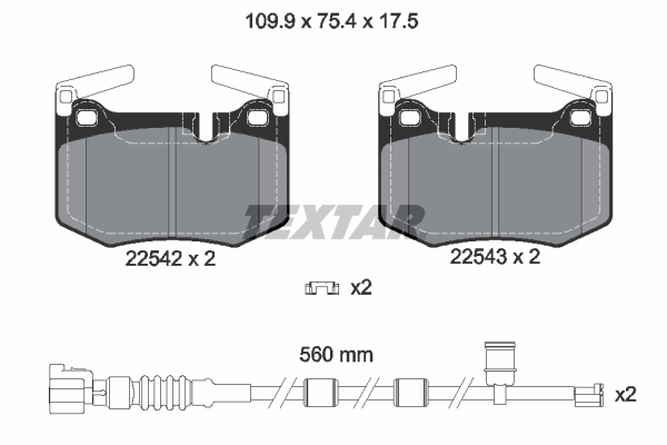 TEXTAR Bremseklodser 2254201 for LEXUS