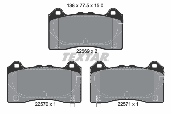 TEXTAR Bremseklodser 2256901 for FORD