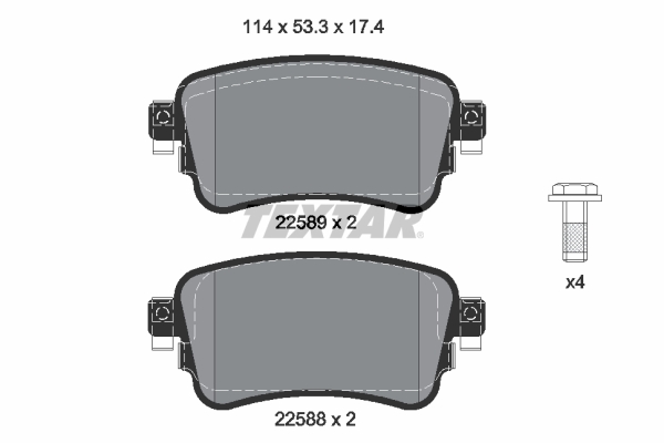 TEXTAR Bremseklodser 2258801 for FIAT OPEL CITROËN TOYOTA