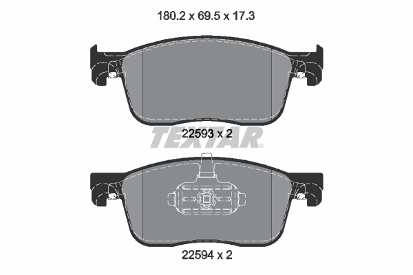 TEXTAR Bremseklodser 2259301 for FIAT CITROËN PEUGEOT TOYOTA
