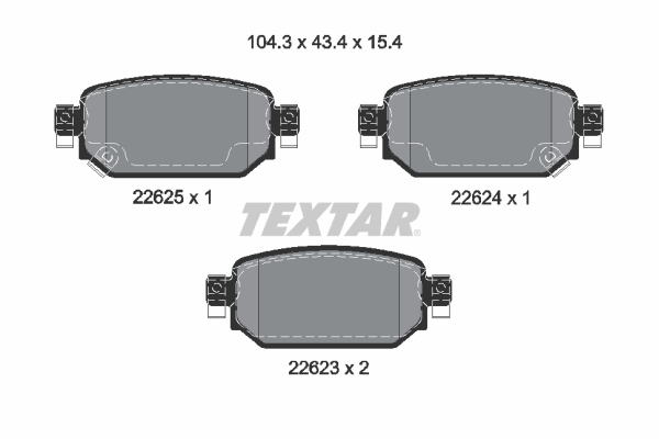 TEXTAR Bremseklodser 2262301 for MAZDA MAZDA (CHANGAN)