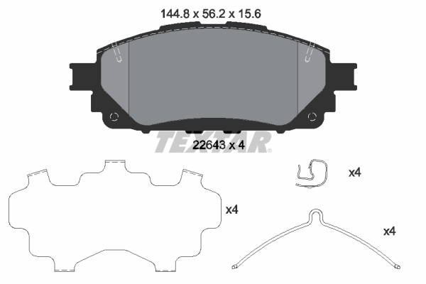 TEXTAR Bremseklodser 2264301 for TOYOTA