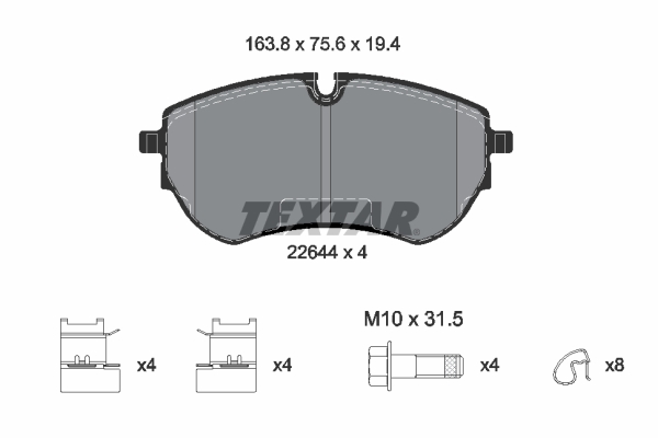 TEXTAR Bremseklodser 2264401 for VW