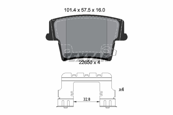 TEXTAR Bremseklodser 2265001 for DODGE CHRYSLER