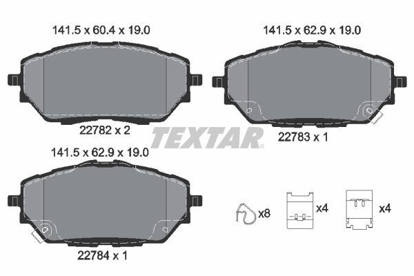 TEXTAR Bremseklodser 2278201 for TOYOTA