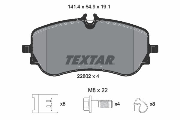 TEXTAR Bremseklodser 2280201 for VW MAN
