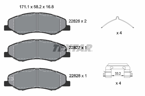 TEXTAR Bremseklodser 2282601 for HONDA