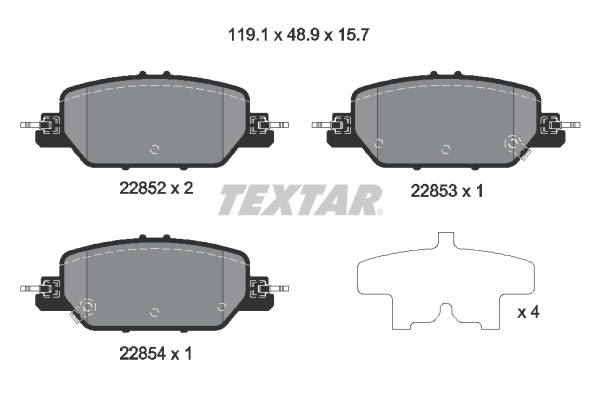 TEXTAR Bremseklodser 2285201 for HONDA HONDA (DONGFENG)