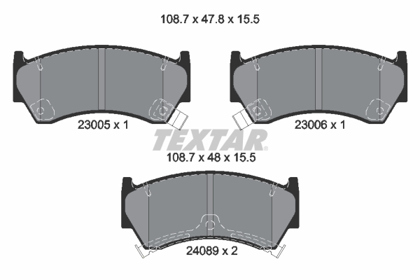 TEXTAR Bremseklodser 2300501 for MAZDA NISSAN
