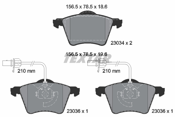 TEXTAR Bremseklodser 2303401 for VW