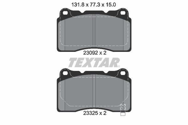 TEXTAR Bremseklodser 2309204 for MITSUBISHI SUBARU TOYOTA HONDA