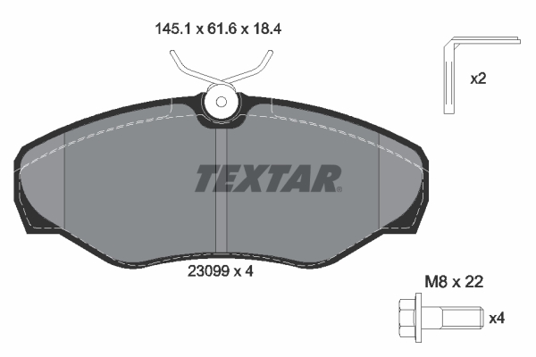 TEXTAR Bremseklodser 2309902 for OPEL VAUXHALL RENAULT NISSAN