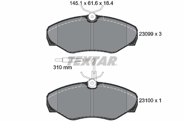 TEXTAR Bremseklodser 2309903 for RENAULT