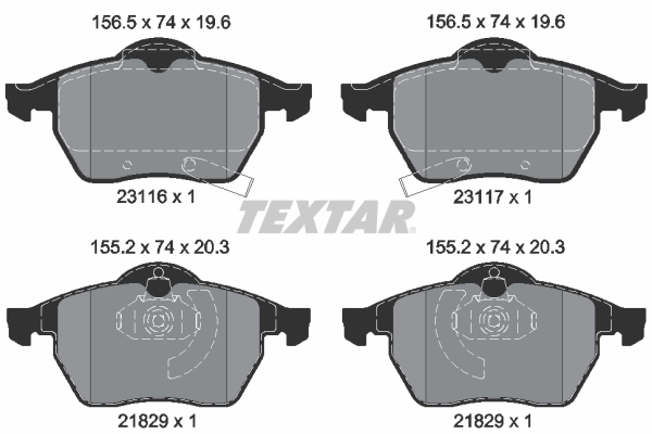 TEXTAR Bremseklodser 2311602 for SAAB