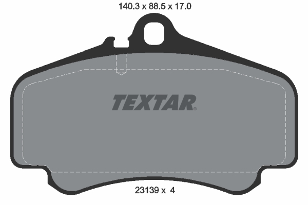 TEXTAR Bremseklodser 2313901 for PORSCHE