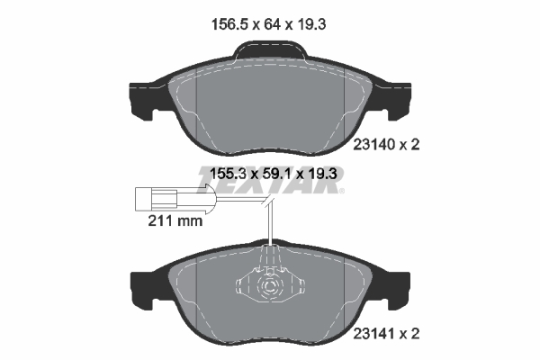 TEXTAR Bremseklodser 2314002 for ALFA ROMEO LANCIA FIAT