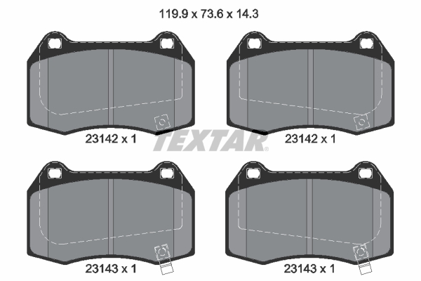 TEXTAR Bremseklodser 2314201 for NISSAN HONDA