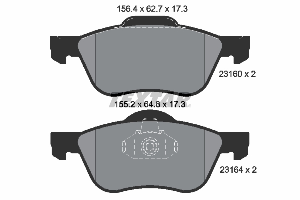 TEXTAR Bremseklodser 2316001 for NISSAN
