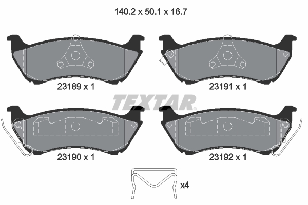 TEXTAR Bremseklodser 2318902 for MERCEDES-BENZ
