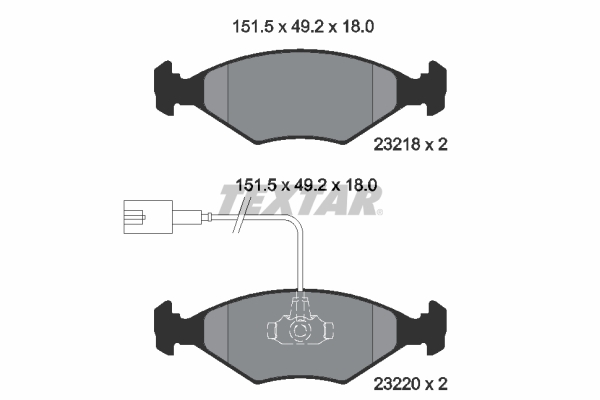 TEXTAR Bremseklodser 2321801 for FIAT