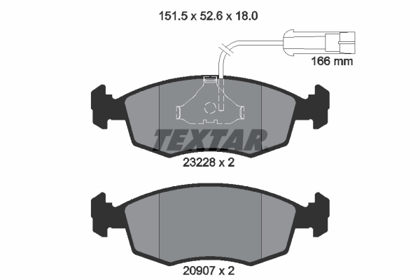 TEXTAR Bremseklodser 2322702 for FIAT