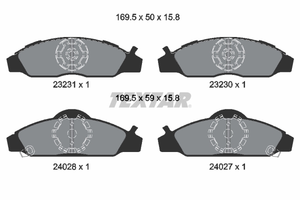 TEXTAR Bremseklodser 2323101 for DAEWOO