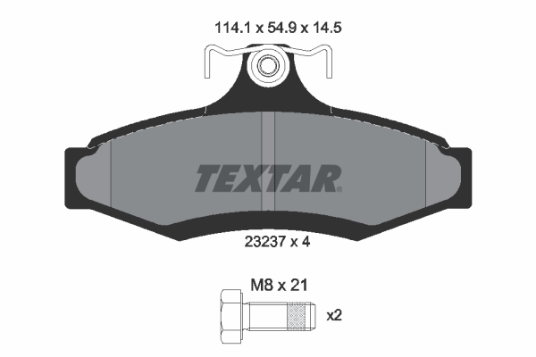 TEXTAR Bremseklodser 2323701 for DAEWOO CHEVROLET