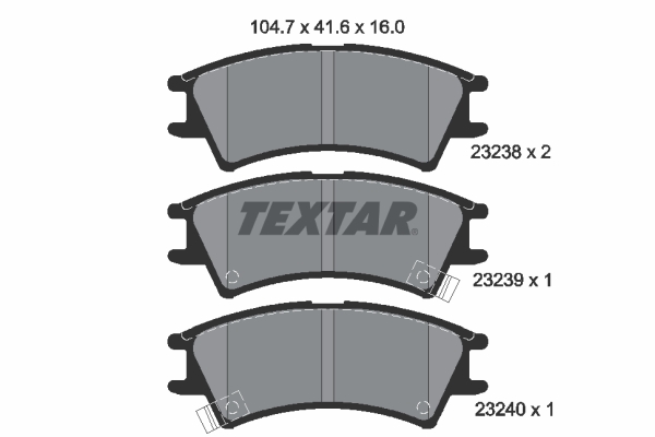 TEXTAR Bremseklodser 2323802 for HYUNDAI