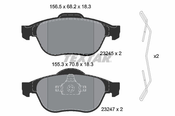TEXTAR Bremseklodser 2324502 for RENAULT