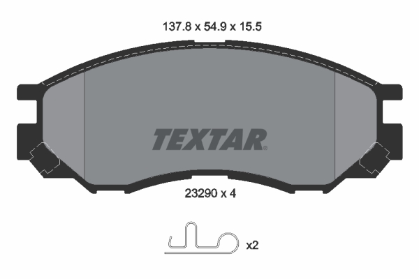 TEXTAR Bremseklodser 2329002 for FENGXING MITSUBISHI NISSAN