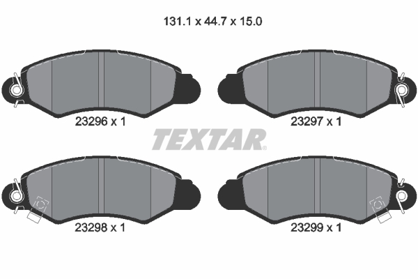 TEXTAR Bremseklodser 2329601 for NISSAN SUBARU SUZUKI