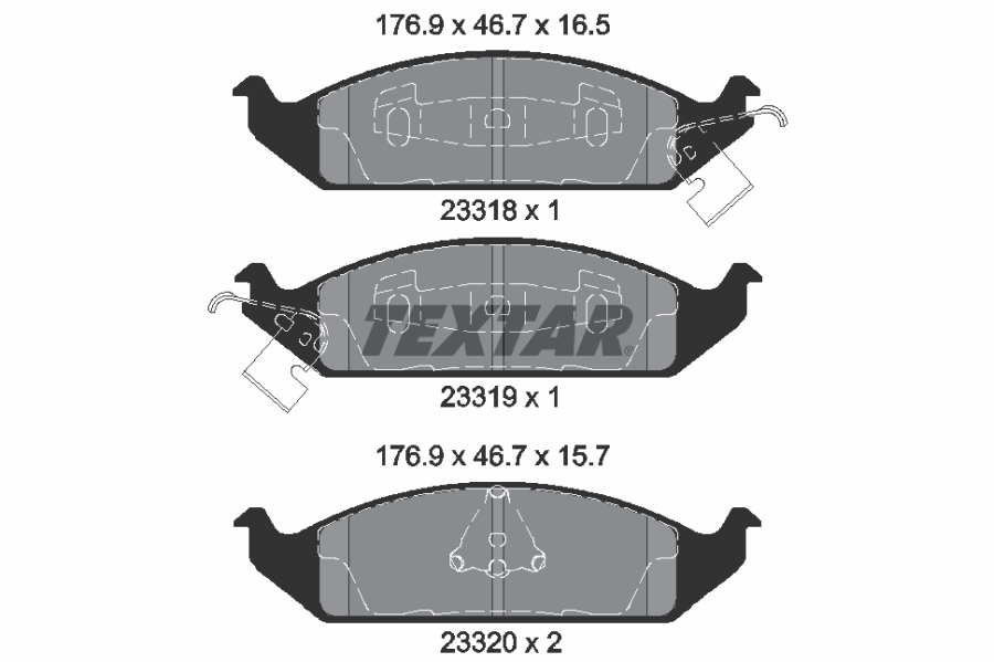 TEXTAR Bremseklodser 2331801 for CHRYSLER DODGE