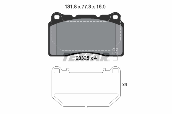 TEXTAR Bremseklodser 2332502 for OPEL CADILLAC TESLA HYUNDAI