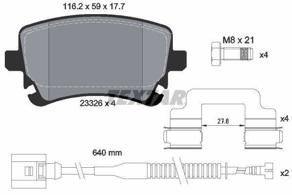 TEXTAR Bremseklodser 2332603 for VW