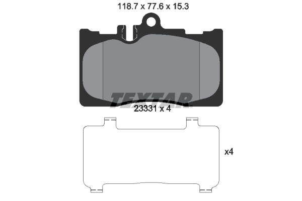 TEXTAR Bremseklodser 2333102 for LEXUS TOYOTA