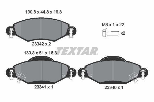 TEXTAR Bremseklodser 2334001 for TOYOTA