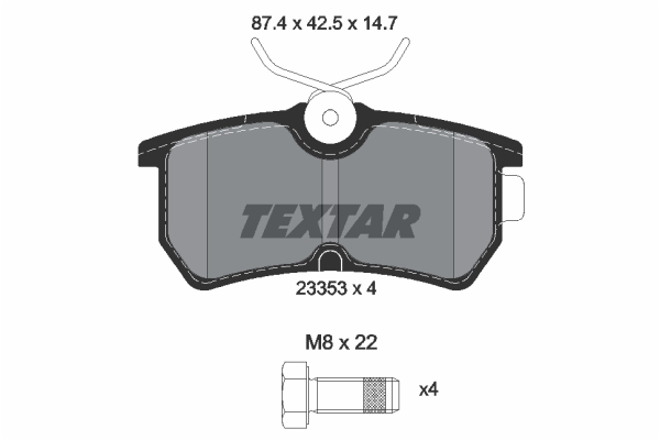 TEXTAR Bremseklodser 2335301 for FORD FORD USA