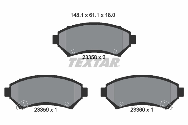 TEXTAR Bremseklodser 2335801 for OPEL CADILLAC PONTIAC CHEVROLET BUICK