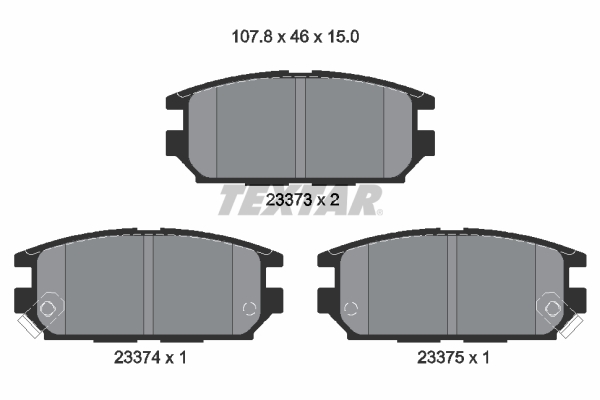 TEXTAR Bremseklodser 2337301 for MITSUBISHI NISSAN