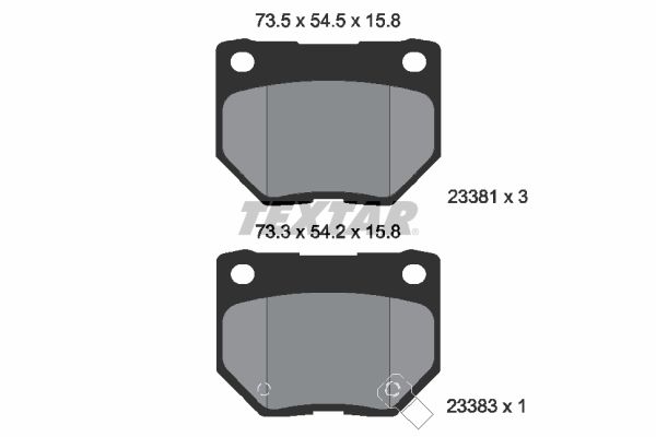 TEXTAR Bremseklodser 2338102 for JAGUAR SUBARU