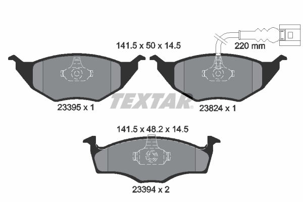 TEXTAR Bremseklodser 2339502 for VW