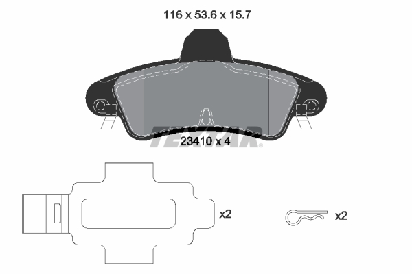 TEXTAR Bremseklodser 2341007 for FORD FORD USA