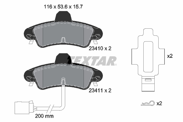 TEXTAR Bremseklodser 2341008 for FORD