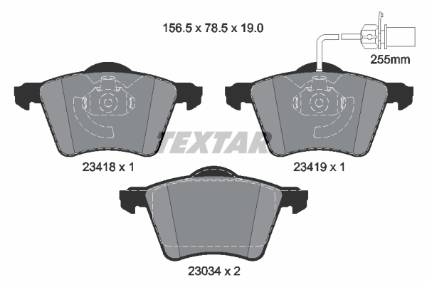 TEXTAR Bremseklodser 2341801 for FORD VW