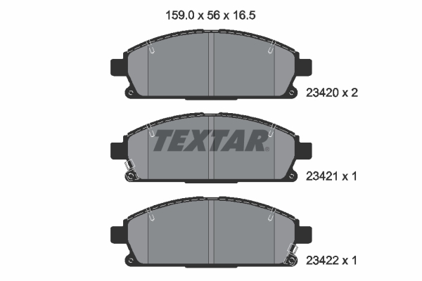 TEXTAR Bremseklodser 2342001 for ISUZU NISSAN HONDA ACURA