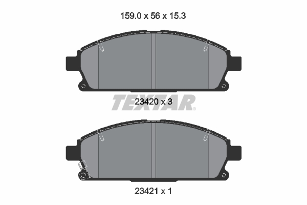 TEXTAR Bremseklodser 2342006 for NISSAN INFINITI